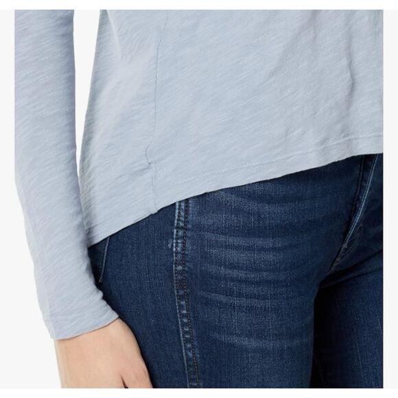 NWT Bobi Chambray Shoulder Seam Long Sleeve Tee - Picture 3 of 3